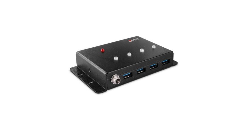 Lindy 43374 hub de interfaz USB 3.2 Gen 1 (3.1 Gen 1) Type-B 5000 Mbit/s Negro