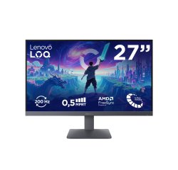 Lenovo LOQ 27-10 - Monitor Gaming 27" IPS Flat FHD 1920x1080 0 200Hz 0.5ms - AMD FreeSync Premium + VESA AdaptiveSync 2xHDMI 2.1 + 1xDP 1.4 - Stand Tilt Cavo DP incluso