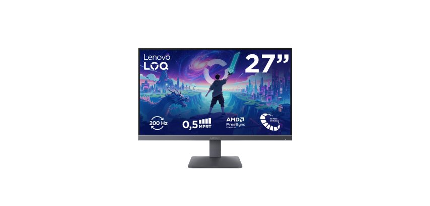 Lenovo LOQ 27-10 - Monitor Gaming 27" IPS Flat FHD 1920x1080 0 200Hz 0.5ms - AMD FreeSync Premium + VESA AdaptiveSync 2xHDMI 2.1 + 1xDP 1.4 - Stand Tilt Cavo DP incluso