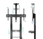 TooQ Ares Soporte de Suelo con Ruedas con Regulación de Altura para Pantallas 60"-100"