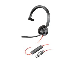 HP Poly Micro-casque Poly Blackwire 3310 monaural USB-C + adaptateur USB-C/A