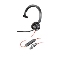 HP Poly Micro-casque Poly Blackwire 3310 monaural USB-C + adaptateur USB-C/A