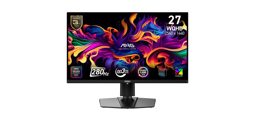 MSI MAG 271QP QD-OLED X28 computer monitor 67.3 cm (26.5") 2560 x 1440 pixels Wide Quad HD Black