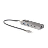 StarTech.com Hub USB-C de 3 Puertos con Red Ethernet de 2,5Gbps y Entrega de Alimentación PD de 100W de Paso - USB 3.2 10Gbps - Ladrón de 2 Puertos USB-A - 1 Puerto USB Tipo C