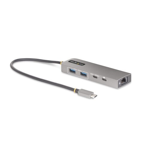 StarTech.com 3-Port USB-C Hub met 2.5 Gbps Ethernet en 100W Power Delivery Pass-Through Poort, USB 3.2 10Gbps, 2x USB-A/1x USB-C, Compacte USB Type-C Adapter Hub