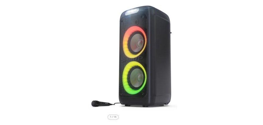 Sharp PS-949 portable/party speaker Black