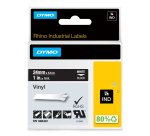 DYMO Rhino Industrial Vinyl Labels | 24 mm x 5.5 m | White Print on Black | Self-Adhesive | for LabelManager & Rhino Label Makers
