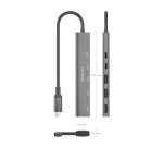 AISENS USB-C Dock 5 en 1, USB-C A, 1x HDMI 2x USB-A, 1x USB-C, 1x USB-C PD, Gris, 15cm