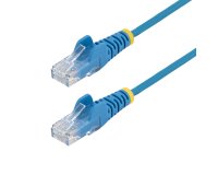 StarTech.com Câble Ethernet CAT6 Bleu Fin de 5m, Sans Accroc, 100W PoE, UTP, LSZH, Fil de Cuivre Pur 28AWG, Cordon Patch Réseau RJ45 avec Serre-Câble, Contrôlé Fluke