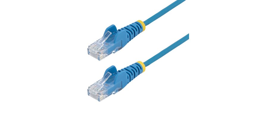 StarTech.com Câble Ethernet CAT6 Bleu Fin de 5m, Sans Accroc, 100W PoE, UTP, LSZH, Fil de Cuivre Pur 28AWG, Cordon Patch Réseau RJ45 avec Serre-Câble, Contrôlé Fluke