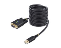 StarTech.com Adaptateur USB vers Série Null Modem de 3m, Vis/Écrous DB9 Interchangeables, COM Rétention, Câble Adaptateur USB-A vers RS232, FTDI, ESD Niveau 4, Windows/macOS/ChromeOS/Linux - Construction TPE