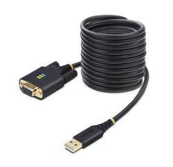 StarTech.com Cable Adaptador USB a Serie de Módem Nulo de 3m - Retención COM - Tornillos Intercambiables DB9 - USB a RS232 - Serial - USB a DB9 - FTDI - ESD de Nivel 4 - Fabricación Resistente con TPE