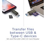 Integral INCRUSB3.0ACSDMSDA2 lecteur de carte mémoire USB 3.2 Gen 1 (3.1 Gen 1) Type-A/Type-C Noir