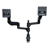 R-Go Tools Bras d'écran R-Go Caparo, pour deux écrans, réglable par vérin à gaz, capacité de charge 3-9 kg, 100% circulaire, noir