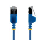 StarTech.com 30cm Blue Slim CAT6a Ethernet Cable, Snagless, FTP, Bare Copper Wire, Slim RJ45 Network Patch Cord 34AWG, Fluke Channel Tested