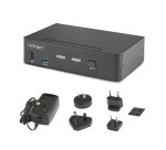 StarTech.com Switch KVM DisplayPort 2 Ports - 8K 60H/4K 144Hz, Écran Unique, DisplayPort 1.4, 2 Ports USB 3.0, 4x USB 2.0 HID, Commutateur KVM, Commutation par Bouton-Poussoir, Conforme TAA - Indépendant de l'OS