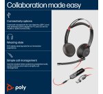 HP Poly Blackwire 5220 Stereo USB-C Headset +3.5mm Plug +USB-C/A Adapter (Bulk)