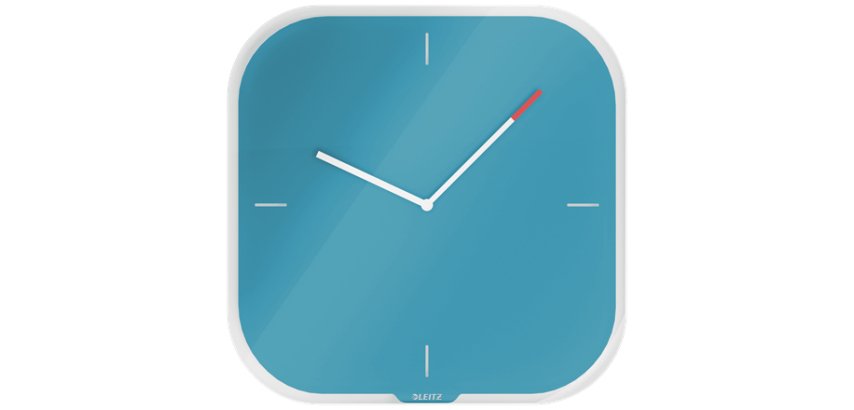 Pendule leitz cosy horloge mural analogique coloris bleu