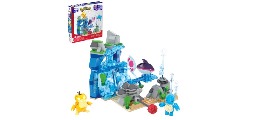 MEGA Pokémon Aquatic Adventure Building Toy Kit, with 3 Action Figures (319 Pieces) for Kids