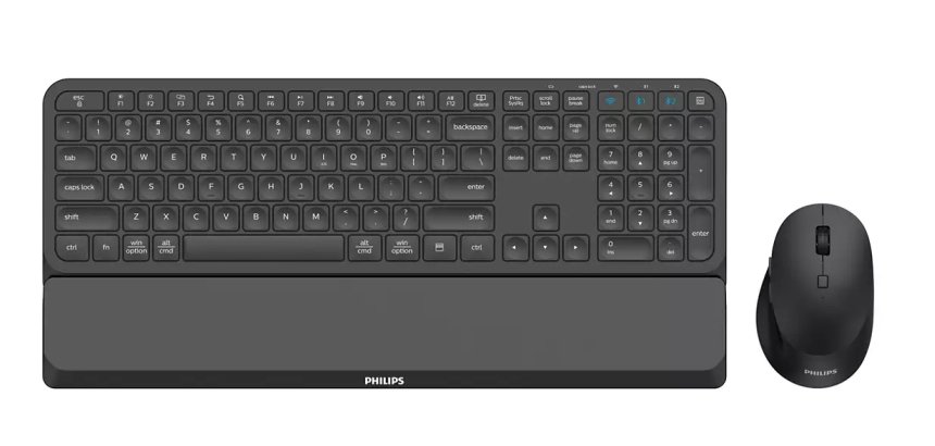 Philips 6000 series SPT6607B/16 teclado Ratón incluido Universal RF Wireless + Bluetooth Negro