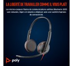 HP Poly Micro-casque stéréo USB-C Poly Blackwire 3225 + prise 3,5 mm + adaptateur USB-C/A (lot)