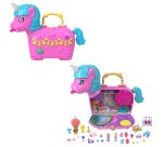 Polly Pocket Unicorn Partyland Playset with 2 Micro Dolls, Pets & 25+ Surprise Accessories, Birthday Celebration with Hot Air Balloon Ride
