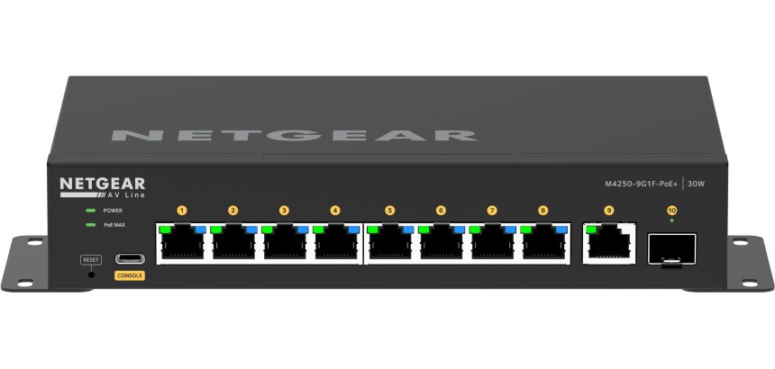 NETGEAR GSM4210PD-100EUS commutateur réseau Géré L2/L3 Gigabit Ethernet (10/100/1000) Connexion Ethernet, supportant l'alimentation via ce port (PoE) Noir