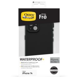 OtterBox Fre Coque pour iPhone 14 pour MagSafe, étanche (IP68), Résistant aux chocs, protection fine avec protecteur d'écran intégré, fabriqué de manière durable, supporte 5 x plus de chutes que la norme militaire, Noir