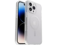 OtterBox Funda para iPhone 14 Pro Max Symmetry+ Clear para MagSafe,resistente a golpes y caídas,Protectora,fina,Testada 3x con estándares Militares anticaídas,Antimicrobiana, Clear