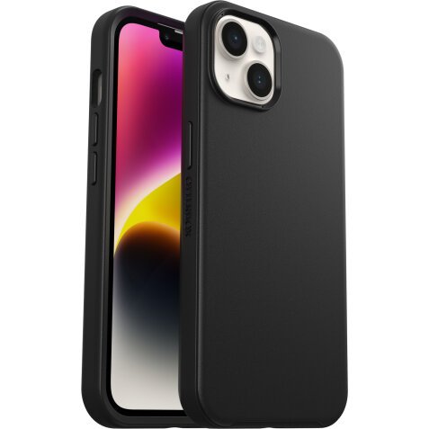 OtterBox Symmetry+ Coque pour iPhone 14 Plus avec MagSafe, Antichoc, anti-chute, coque de protection fine, supporte 3 x plus de chutes que la norme militaire, antimicrobien, Noir