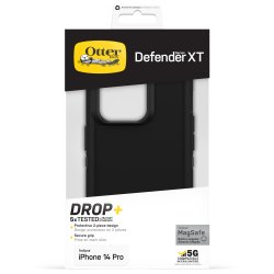 OtterBox Defender XT Coque pour iPhone 14 Pro avec MagSafe, Antichoc, anti-chute, robuste, supporte 5 x plus de chutes que la norme militaire, Noir