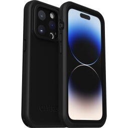 OtterBox Fre Coque pour iPhone 14 Pro Max pour MagSafe, étanche (IP68), Résistant aux chocs, protection fine avec protecteur d'écran intégré, fabriqué de manière durable, supporte 5 x plus de chutes que la norme militaire, Noir