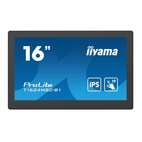 iiyama T1624MSC-B1 affichage de messages Écran plat interactif 39,6 cm (15.6") LCD 450 cd/m² Full HD Noir Écran tactile 24/7