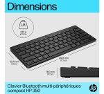 HP 350 Compact Multi-Device Bluetooth Keyboard clavier Maison AZERTY Belge Noir