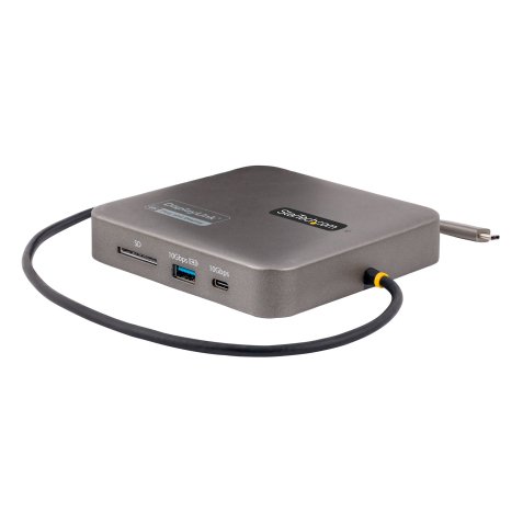 StarTech.com Adaptador Multipuertos USB C - HDMI Doble 4K 60Hz - Hub Ladrón USB 10Gbps de 2 Puertos USB-C/USB-A - PD100W - GbE - SD - Dock de Viajes - Docking Station