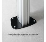 TooQ FS2270M-B soporte para pantalla de señalización 177,8 cm (70") Plata