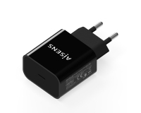 AISENS Cargador USB-C PD3.0 1 Puerto 1x USB-C 20 W, Negro