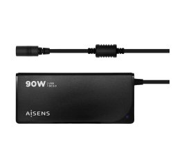 AISENS ASLC-90WAUTO-BK adaptador e inversor de corriente Interior 90 W Negro