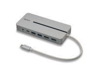 Lindy 43360 base para portátil y replicador de puertos Alámbrico USB 3.2 Gen 1 (3.1 Gen 1) Type-C Plata, Blanco