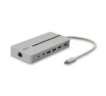 Lindy 43360 base para portátil y replicador de puertos Alámbrico USB 3.2 Gen 1 (3.1 Gen 1) Type-C Plata, Blanco