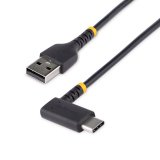 Cable 30cm USB A a USB C Acodado - en Ángulo Recto - Cable USB-C de Carga Rápida - de Alta Resistencia - USB 2.0 A a USB Tipo-C - Fibra de Aramida - 3A - de Carga