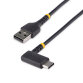 Cable 15cm USB A a USB C Acodado - en Ángulo Recto - Cable USB-C de Carga Rápida - de Alta Resistencia - USB 2.0 A a USB Tipo-C - Fibra de Aramida - 3A - de Carga