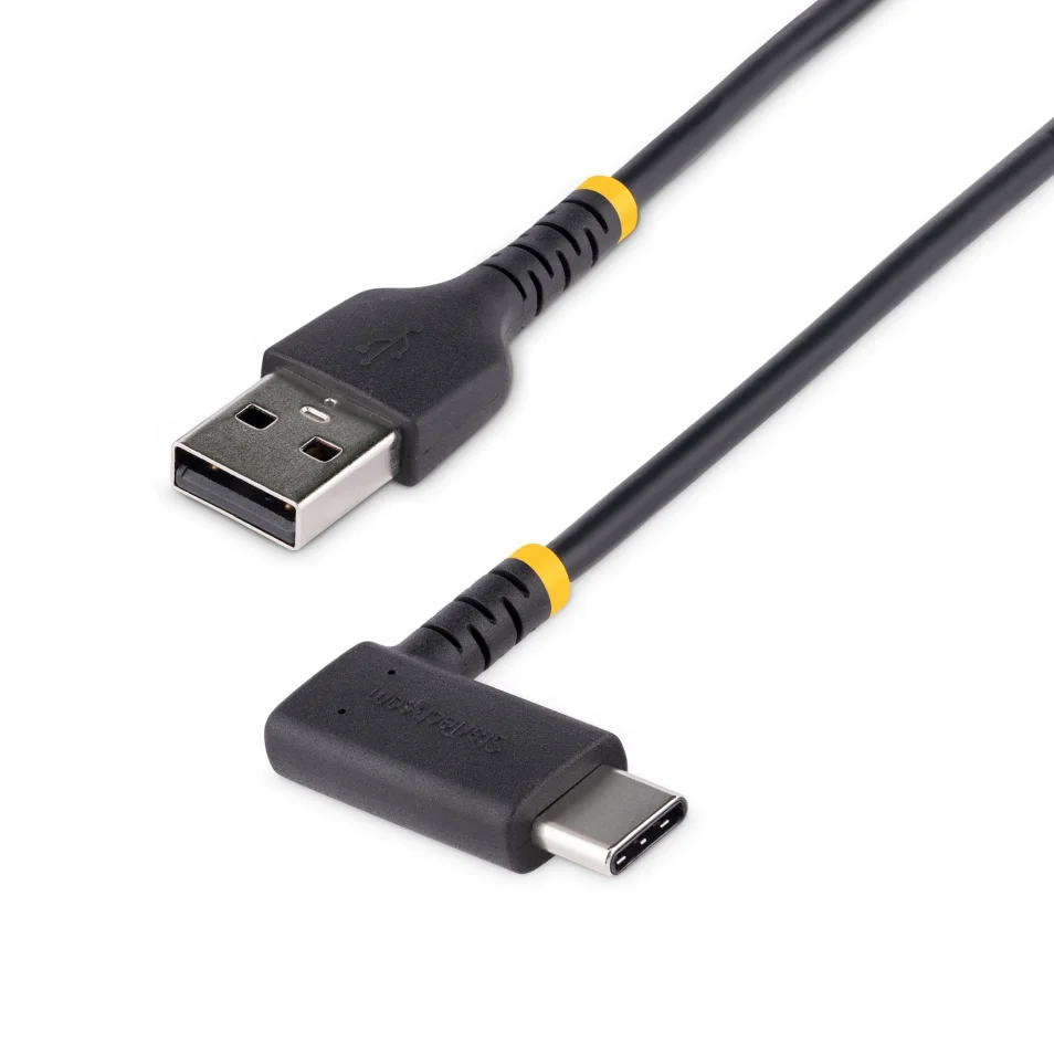 StarTech.com Câble USB A vers USB C de 1m - Câble de Chargement USB C Noir  - Fibre Aramide Robuste - Chargeur Rapide USB-C 2.0 - Cordon de Charge - 3A  