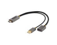 StarTech.com Cable 30cm Adaptador HDMI a DisplayPort - Activo - 4K 60Hz - Conversor HDMI 2.0 a DP 1.2 - HDR - Alimentado por el Bus USB - de Ordenador de Sobremesa o Portátil