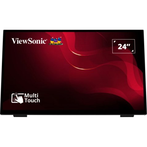 Viewsonic TD2465 affichage de messages Écran plat interactif 61 cm (24") LED 250 cd/m² Full HD Noir Écran tactile