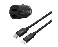 Celly CCMINILIGHT cargador de dispositivo móvil Smartphone Negro Encendedor de cigarrillos Auto