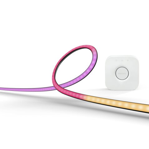 PHILIPS HUE Lumière connectée Philips Hue, Kit Lightstrip PC 32-34+Pont