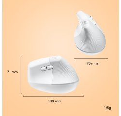 Ratón inalámbrico RF + Bluetooth para diestros Logitech Lift para Mac 4000 DPI