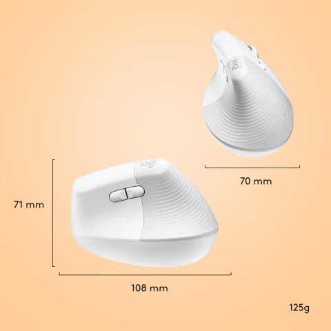 Ratón inalámbrico RF + Bluetooth para diestros Logitech Lift para Mac 4000 DPI