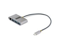 StarTech.com Hub Adaptador USB-C con Ethernet de 3 Puertos USB-A - Red Ethernet Gigabit RJ45 - USB 3.0 5Gbps - Alimentado por el Bus - Cable de 30cm - Ladrón Concentrador USB Tipo C a USB A